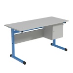 Lehrertisch, 130x65 cm (B/T), 76 cm hoch, Platte: Melamin, ABS-Kante, 
